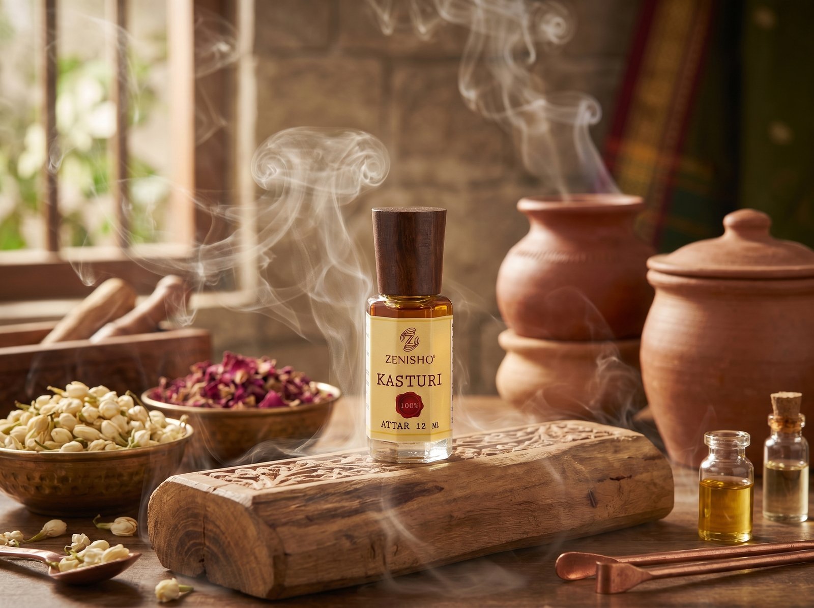 Zenisho Kasturi Premium Attar 12ml Long Lasting Alcohol Free Fragrance