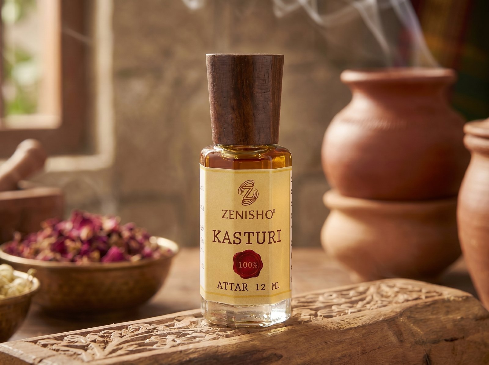 Zenisho Kasturi Premium Attar 12ml | Natural Fragrance